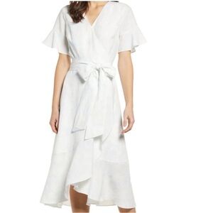 Rachel Parcell White High Low Wrap Dress